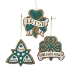 IRISH SYMBOL ORNAMENTS 3 PC SET